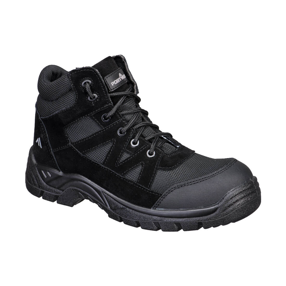Portwest Composite Textile and Suede Ankle Boot S1PL SR FO - Black - Customisable
