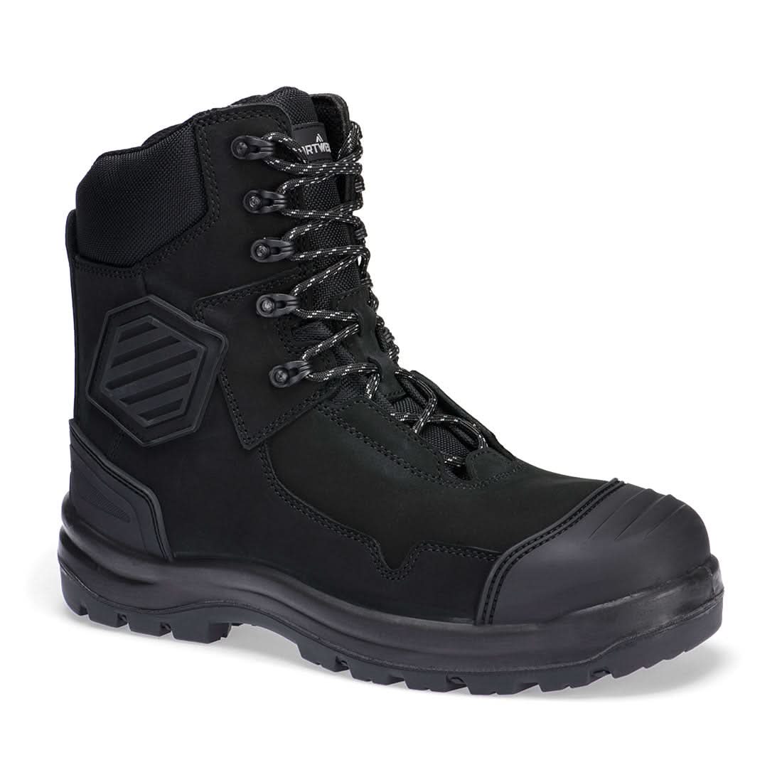 Portwest Composite Leather Shin Boot S3S HRO FO SC HI CI AN LG SR FD22 - Black - Customisable Boots