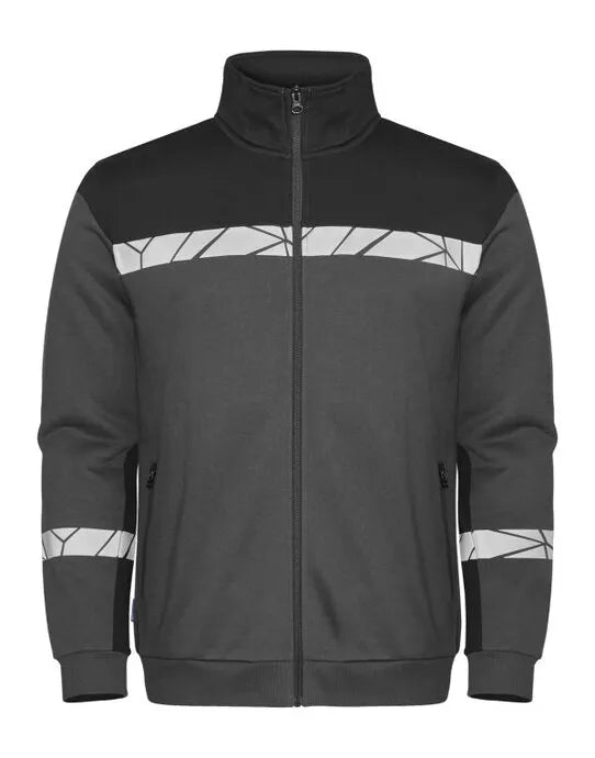 Pro-Job - Progression 7103 Full Zip Sweat - Grey Black - Customisable Workwear
