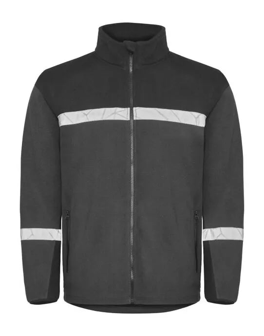 Pro-Job - Progression 7300 Full Zip Fleece - Grey Black - Customisable Workwear