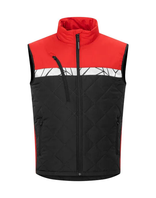 Pro-Job - Progression 7700 Vest - Black Red - Customisable Workwear