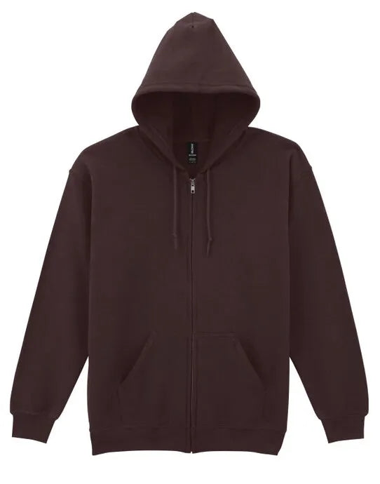 Gildan Heavy Blend Adult Zip Hood Sweat - Dark Chocolate - 18600