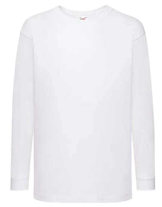 Kids Valueweight Long Sleeve T 61007 - White - Customisable T-Shirt