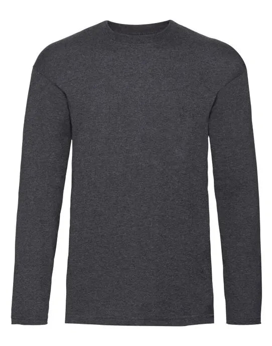 Mens Valueweight Long Sleeve T 61038 - Dark Heather - Customisable T-Shirt