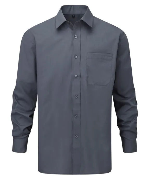 Russell Collection Men LS Classic Poplin 934M