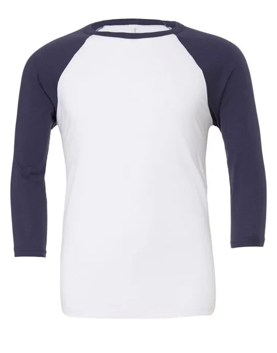 Bella Canvas Unisex 3/4 Sleeve Baseball Tee CA3200