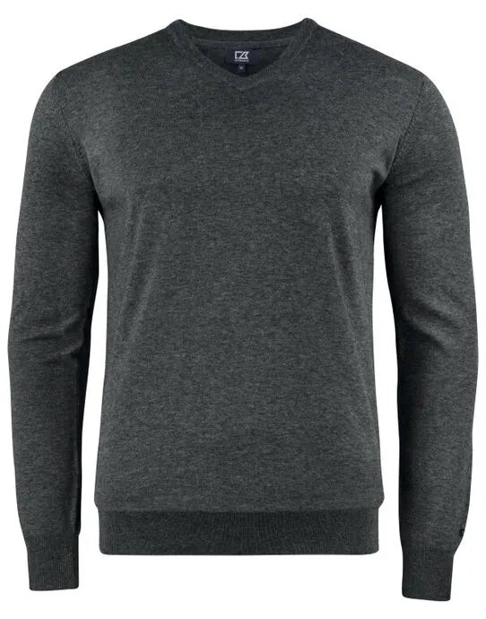 Cutter & Buck - Oakville V-neck Men - Anthracite Melange - Customisable Knitwear