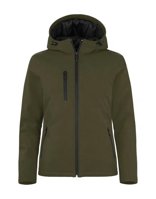 Clique - Ladies Padded Softshell Hoody - Fog Green - Customisable OUTERWEAR