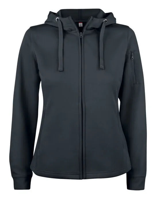 Clique Ladies Basic Active Fz Hoody Cq021015 - Black S - Customisable SWEATSHIRTS AND HOODIES