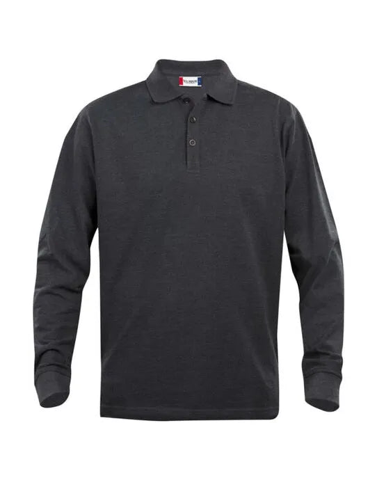Clique - Long Sleeve Classic Lincoln - Anthracite Melange - Customisable POLO SHIRTS