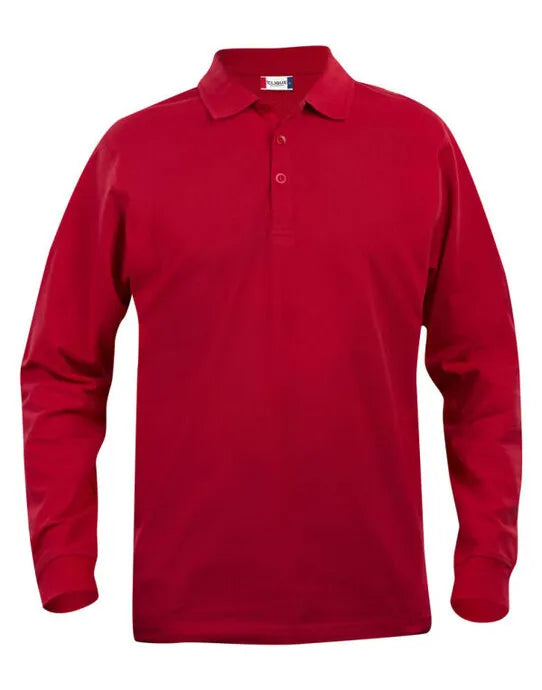 Clique - Long Sleeve Classic Lincoln - Red - Customisable POLO SHIRTS