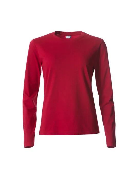 CLIQUE - Ladies L/S Basic-T - Red - Customisable T-Shirt
