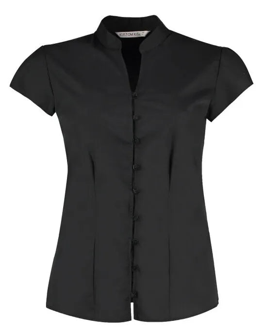 Kustom Kit Ladies Mandarin Collar Blouse KK727