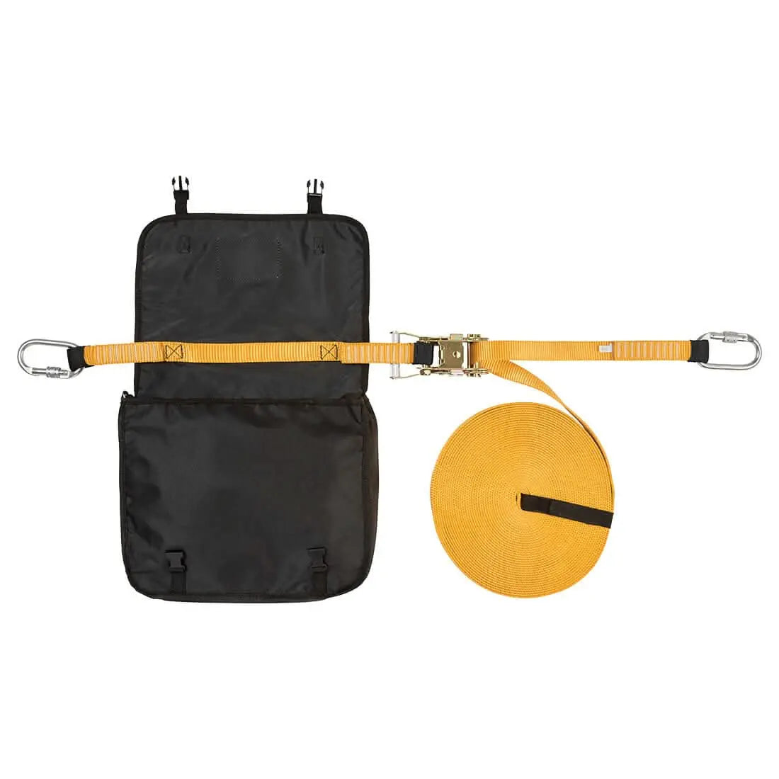 Temporary 20m Horizontal Lifeline Fp01 - Yellow Black - Customisable Anchorage Devices
