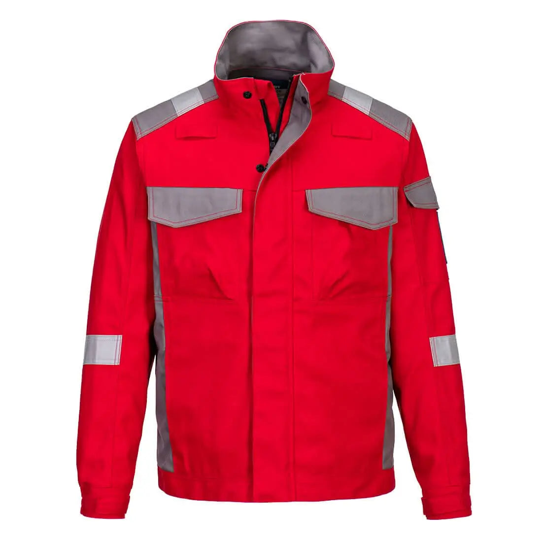 Bizflame Industry Two Tone Fr Jacket Fr08 - Red - Customisable Work Jackets