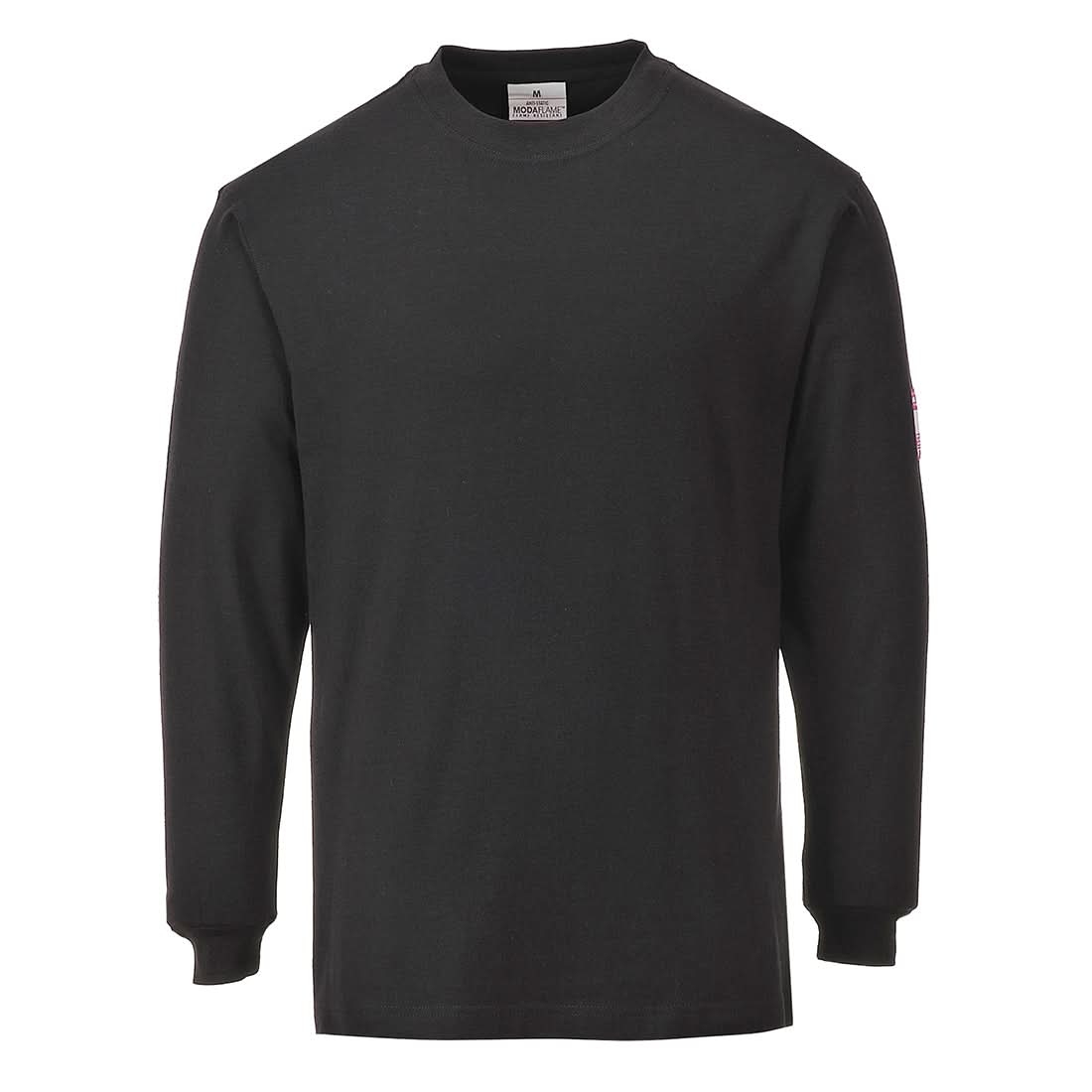 Portwest Flame Resistant Anti Static T Shirt LS FR11 - Black - Customisable T-Shirts