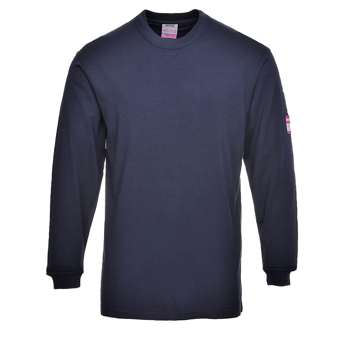 Portwest Flame Resistant Anti Static T Shirt LS FR11 - Navy - Customisable T-Shirts