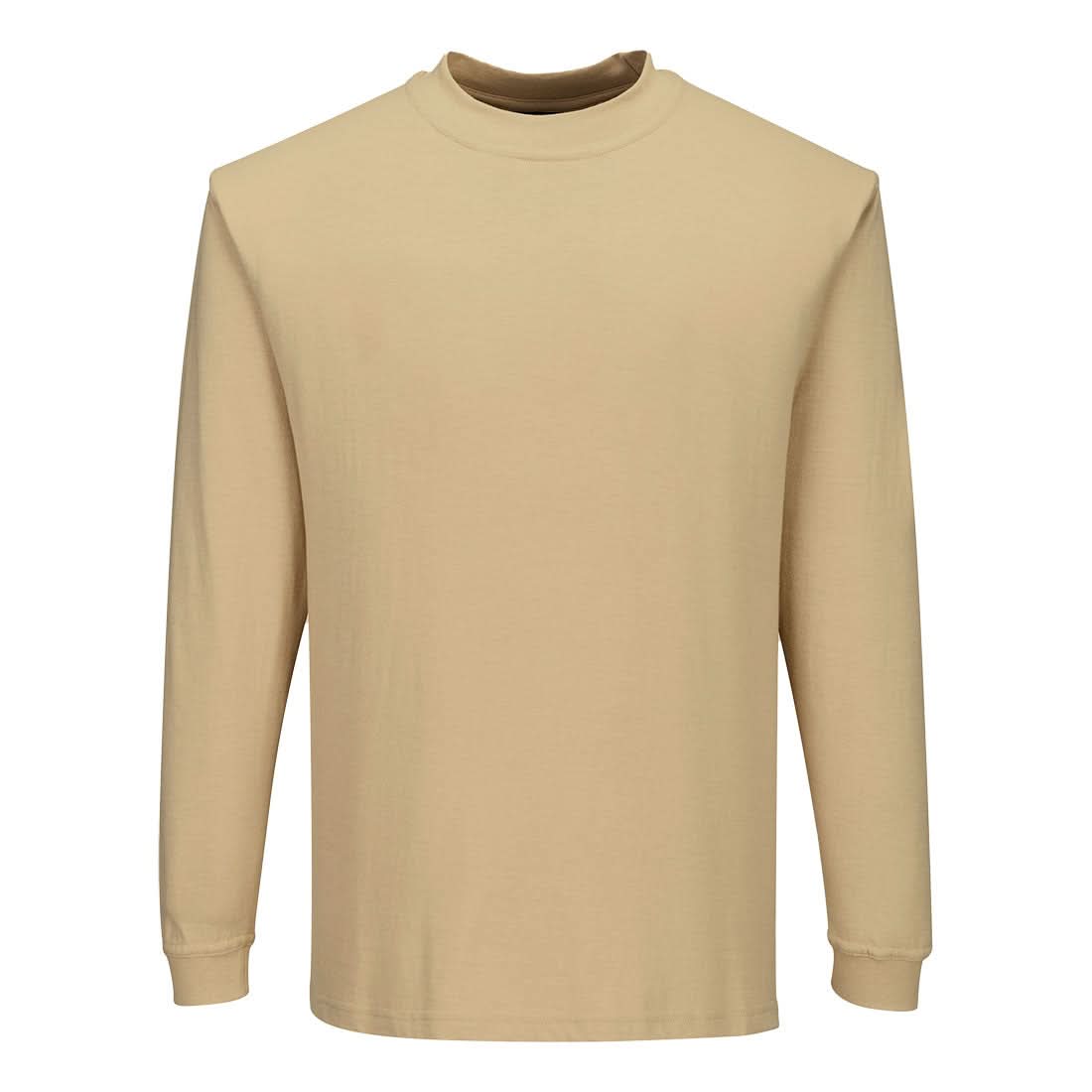 Portwest Flame Resistant Anti Static T Shirt LS FR11 - Tan - Customisable T-Shirts