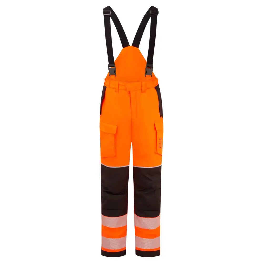 Pw3 Modaflame Rain+ Hi Vis Multi Norm Fr Winter Trousers Fr426 - Orange Black - Customisable Bib & Braces