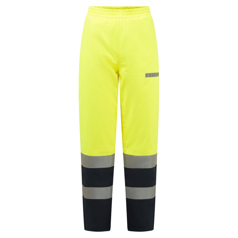 Bizflame Rain+ Hi Vis Multi Norm Contrast Fr Winter Trousers Fr434 - Yellow Navy - Customisable Rain Trousers