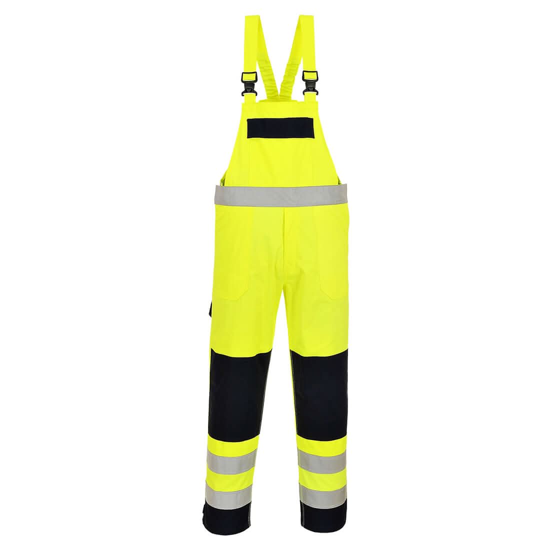 Portwest Bizflame Work Hi Vis Multi Norm Contrast Fr Bib And Brace FR63 - Yellow Navy - Customisable Coveralls