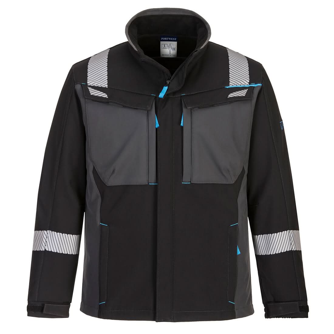 Portwest Wx3 Modaflame Softshell Fr Jacket FR704 - Black - Customisable Softshell Jacket