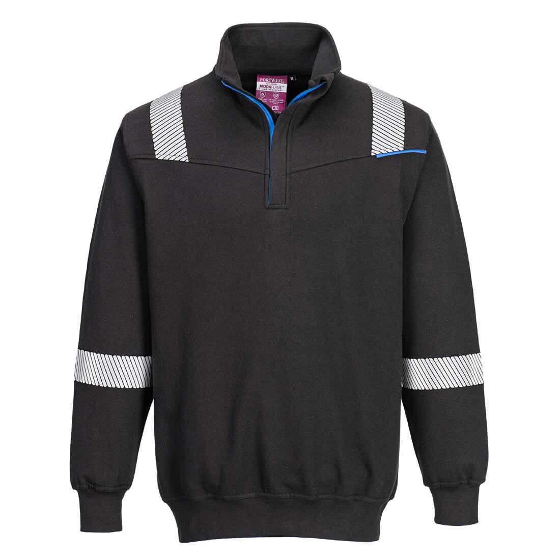 Portwest Wx3 Fr Modaflame Knit Sweatshirt FR710 - Black - Customisable Sweatshirts