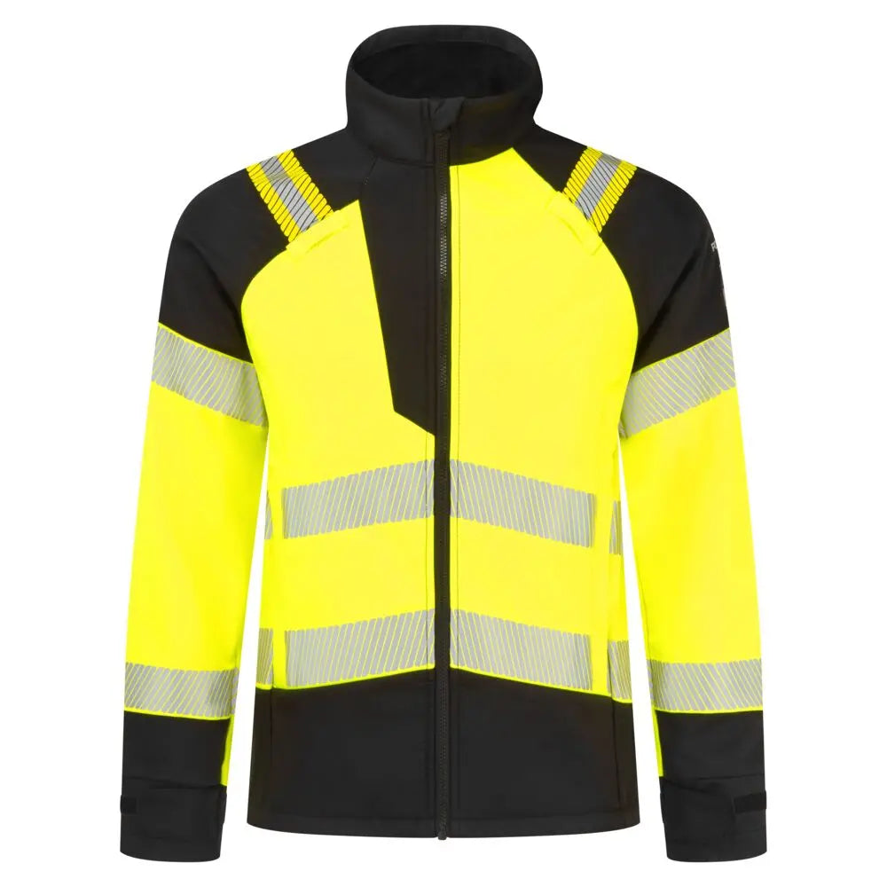 Pw3 Modaflame Softshell Hi Vis Multi Norm Fr Jacket Fr718 - Yellow Black - Customisable Softshell Jackets