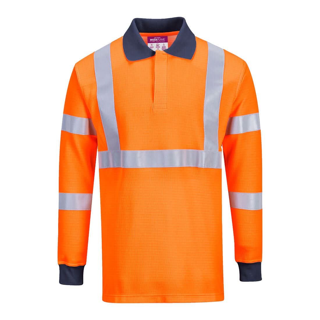 Portwest Modaflame Knit Hvo Ris Fr Polo Shirt FR76 - Orange - Customisable Polos