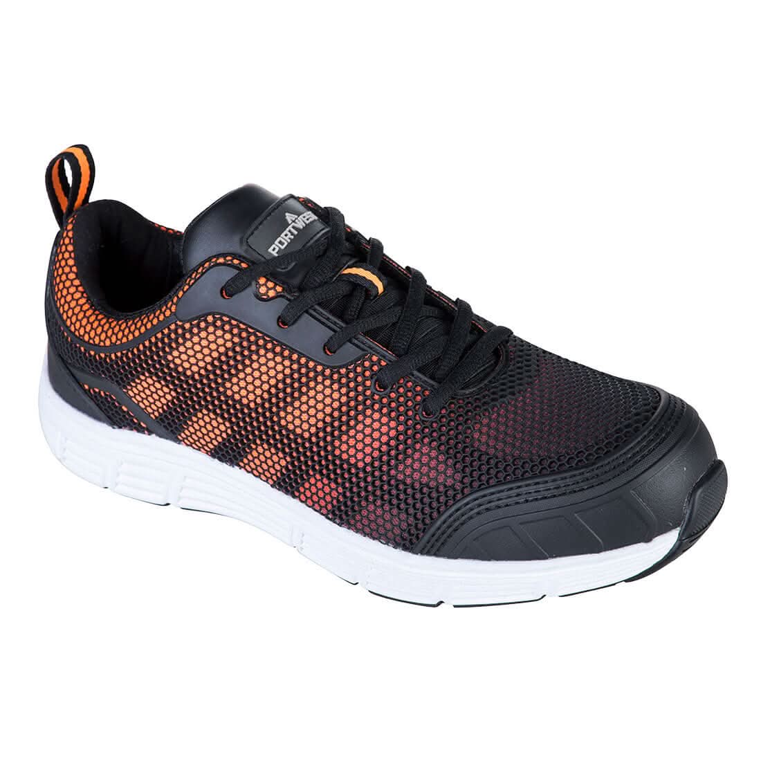 Portwest Steel Textile Trainer S1P Fo Sr FT15 - Black Orange - Customisable Trainers