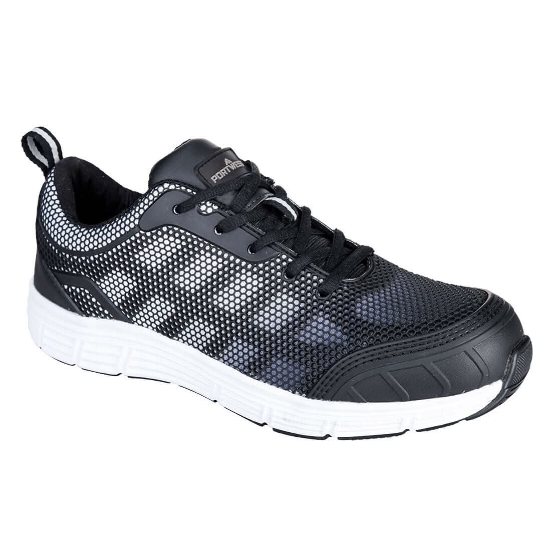 Portwest Steel Textile Trainer S1P Fo Sr FT15 - Black White - Customisable Trainers