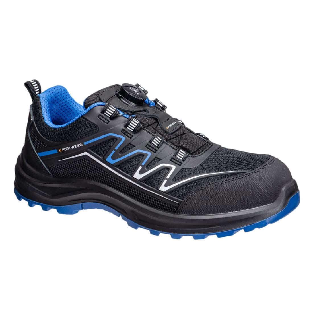 Portwest Composite Kpu And Mesh Trainer S1Ps Esd Sr Fo FT32 - Black Blue - Customisable Trainers