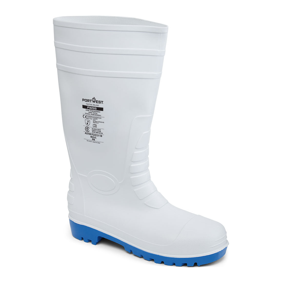 Steel PVC Wellington S5 FO CI - FW95 - White - Customisable Wellingtons