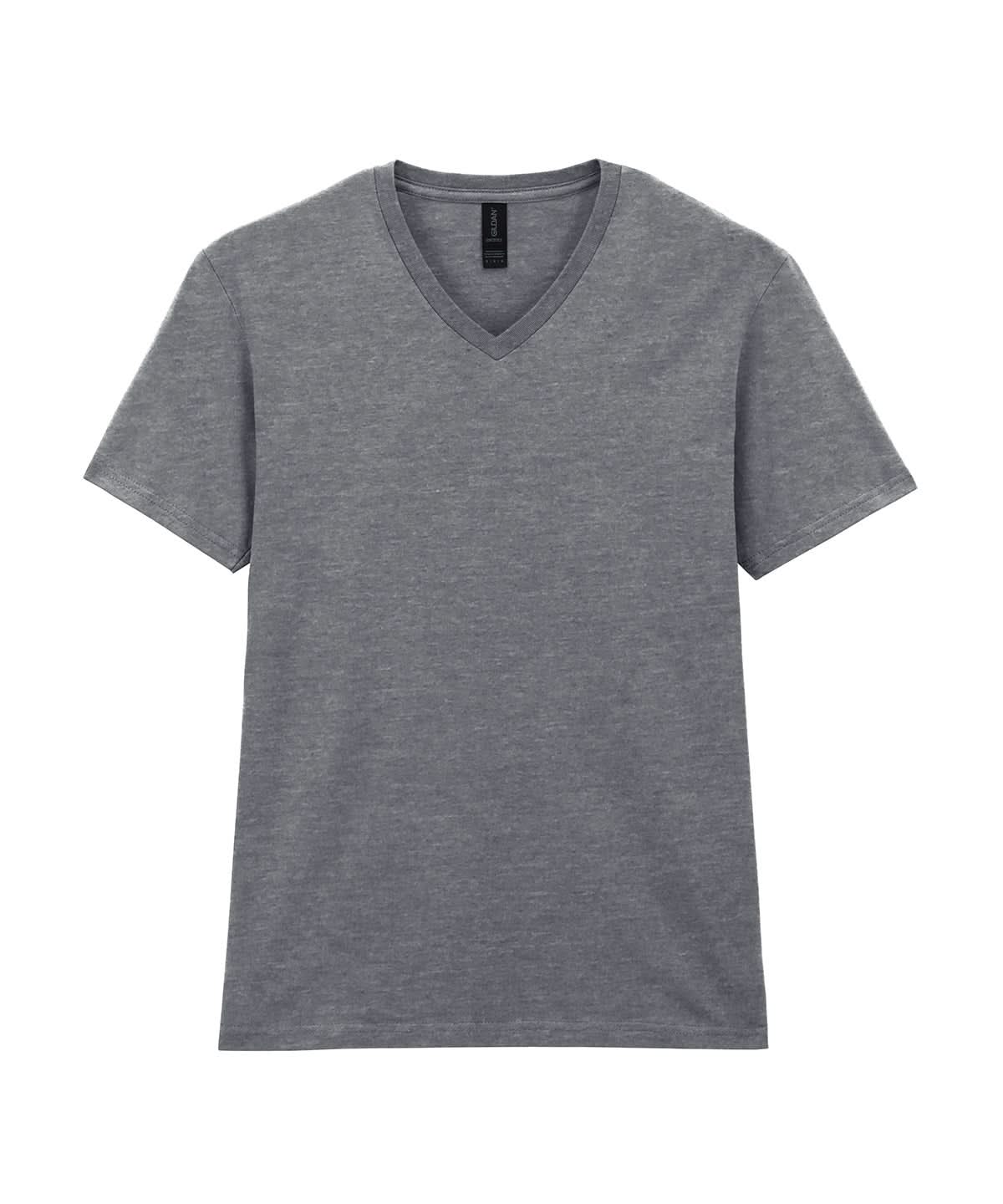 Gildan Softstyle V Neck T Shirt GD010 - Sports Grey - Customisable T-Shirts