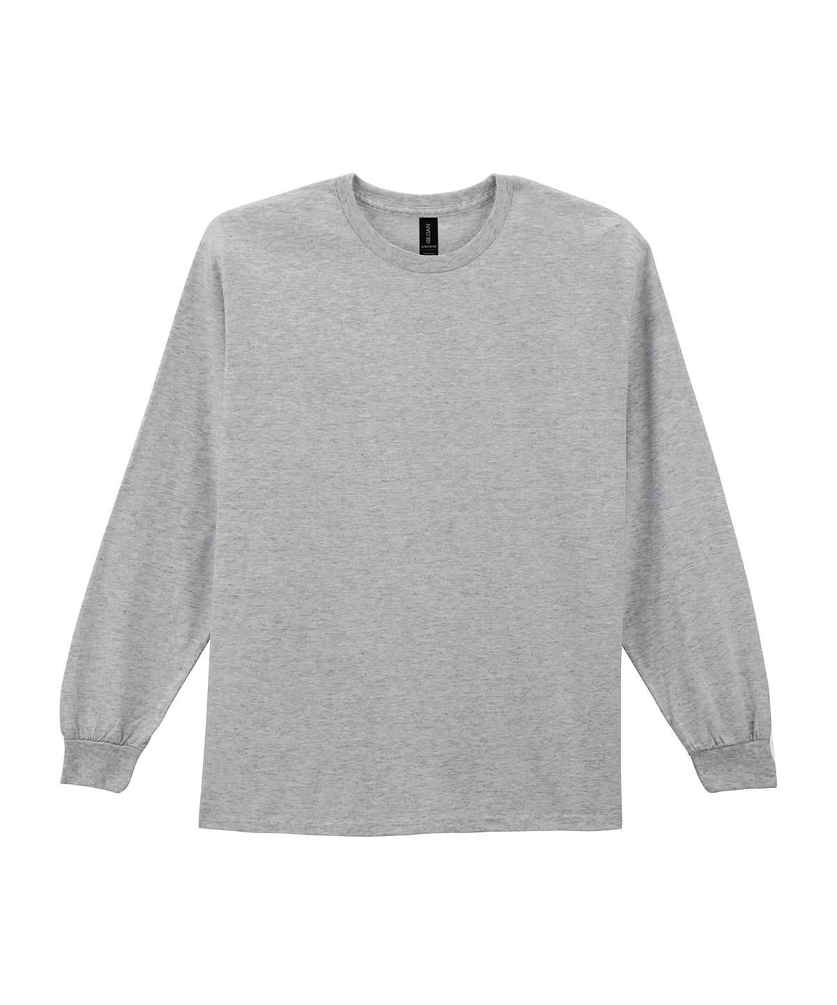 Gildan Ultra Cotton Adult Long Sleeve T Shirt Sport Grey GD014 - Sport Grey - Customisable T-Shirts
