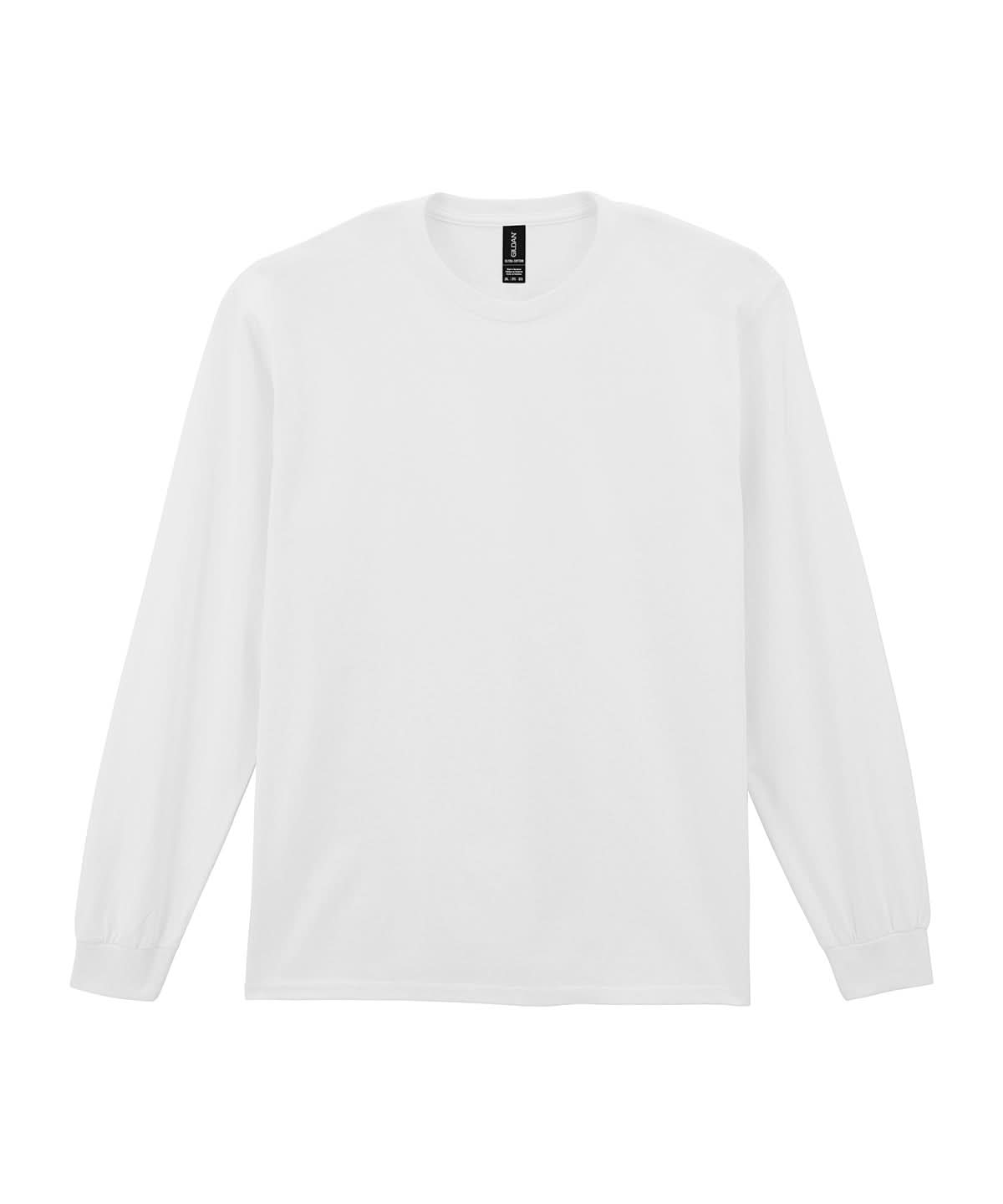 Gildan Ultra Cotton Adult Long Sleeve T Shirt White GD014 - White - Customisable T-Shirts