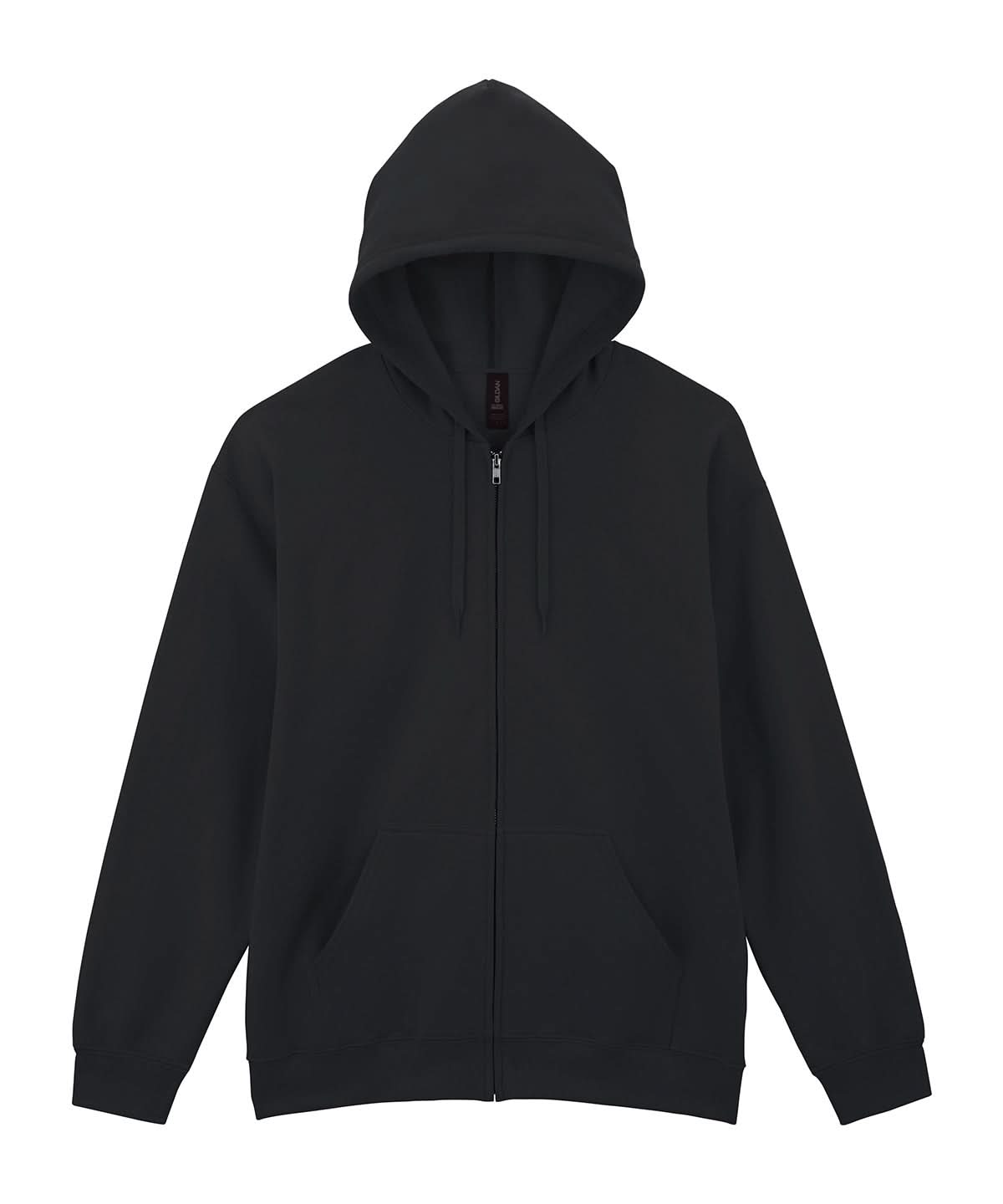 Gildan Softstyle Midweight Fleece Adult Full Zip Hooded sweatshirt GD068 - Black - Customisable Sweatshirts