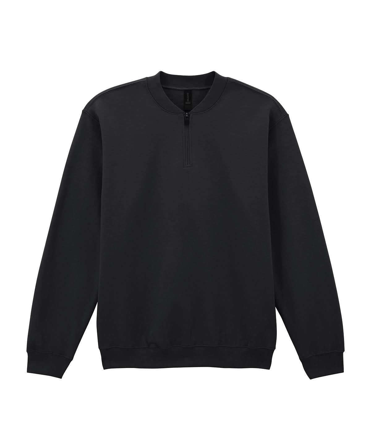 Gildan Softstyle Midweight Adult Fleece 14 Zip Sweatshirt GD069 - Black - Customisable Sweatshirts