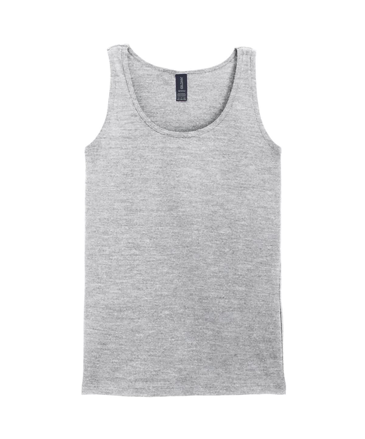 Gildan Softstyle Womens Tank Top GD077 - Ringspun Sport Grey - Customisable T-Shirts