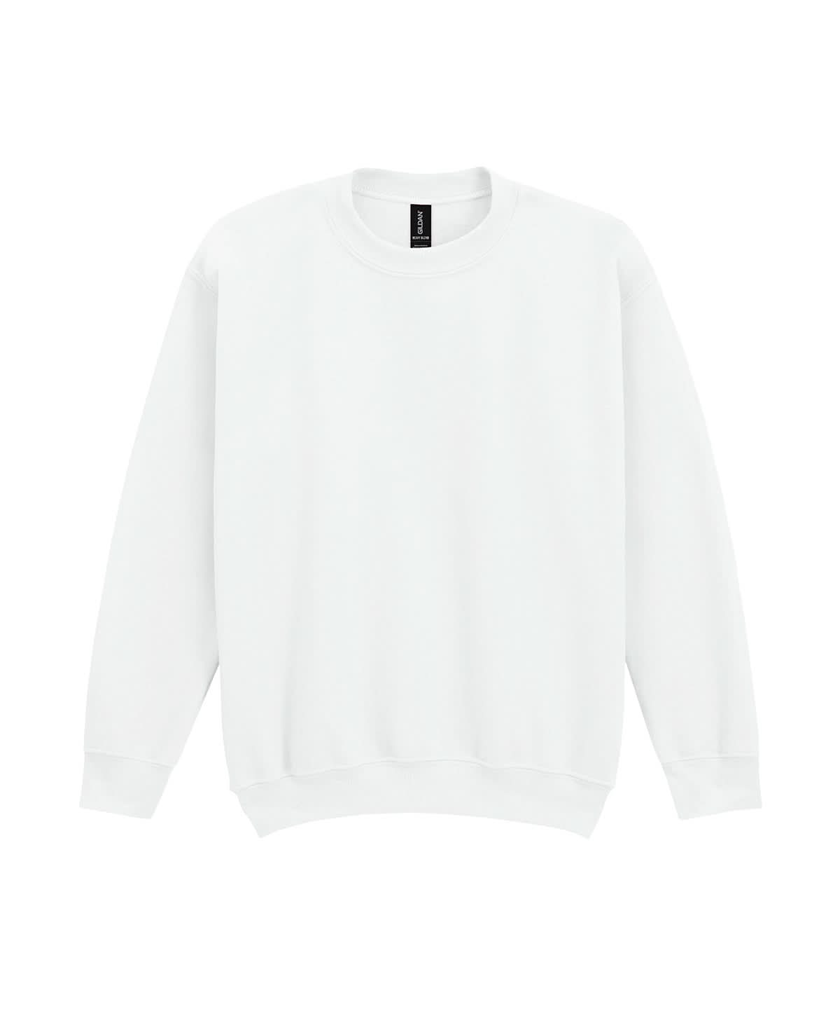 Gildan Heavy Blend Youth Crew Neck Sweatshirt GD56B - White - Customisable Sweatshirts