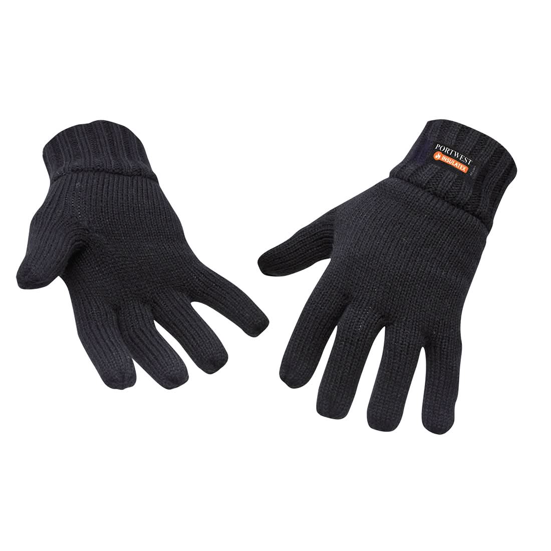 Portwest Insulated Knit Glove GL13 - Black - Customisable Gloves
