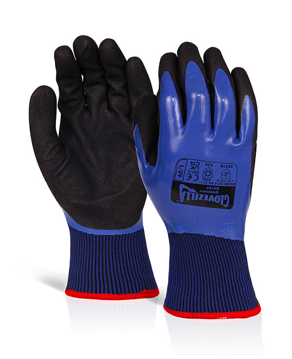 Glovezilla Waterproof Thermal Nitrile Gloves - Blue - Customisable Nitrile