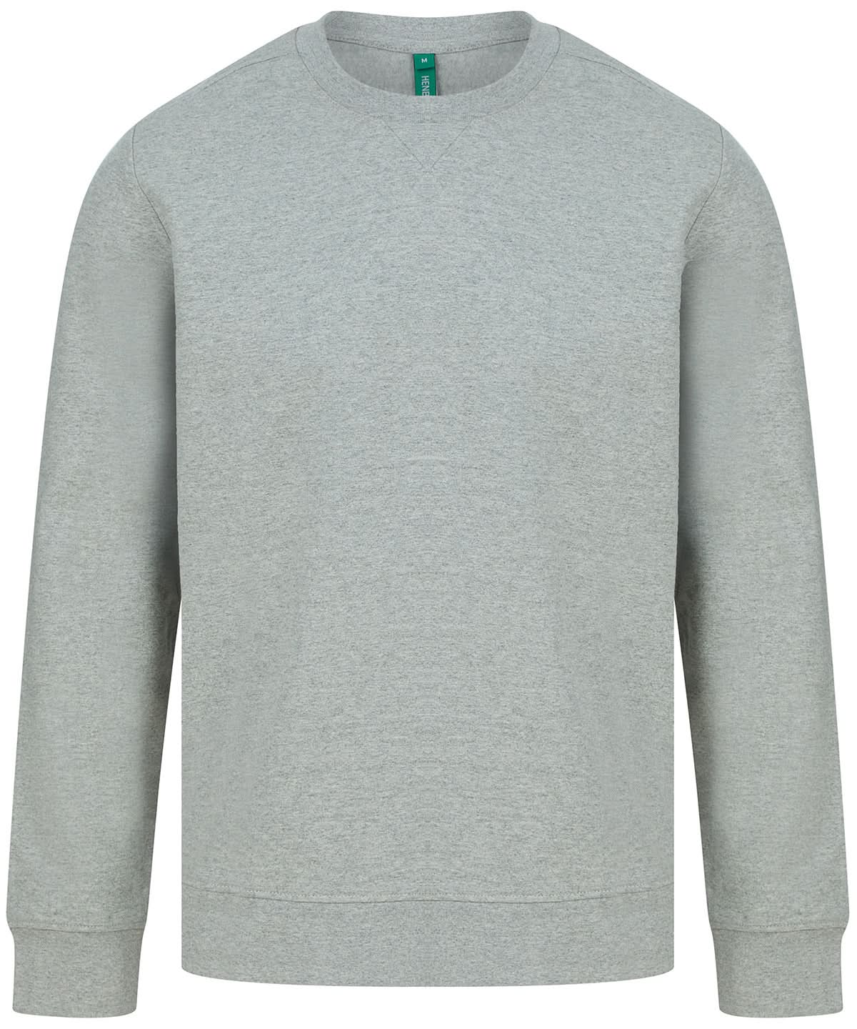 Henbury Unisex Sustainable Sweatshirt HB840 - Heather Grey - Customisable Sweatshirts
