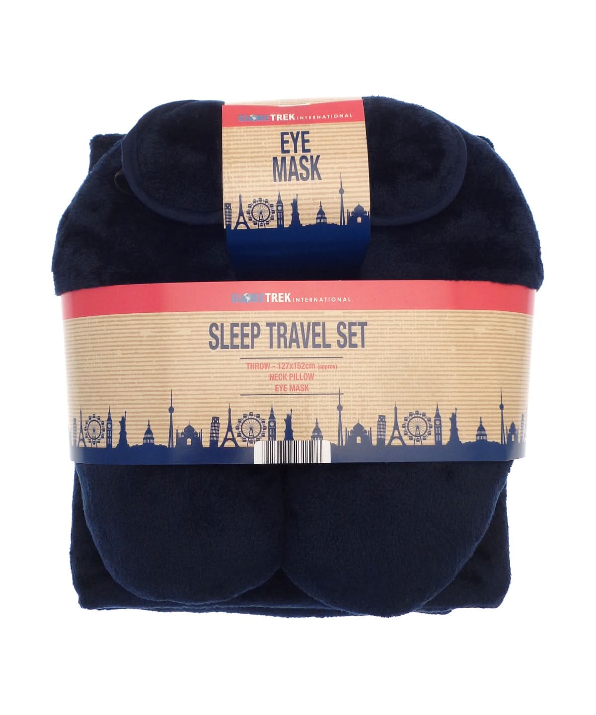Home & Living Travel set neck pillow eye mask and fleece blanket HL041 - Navy One size - Customisable Accessories