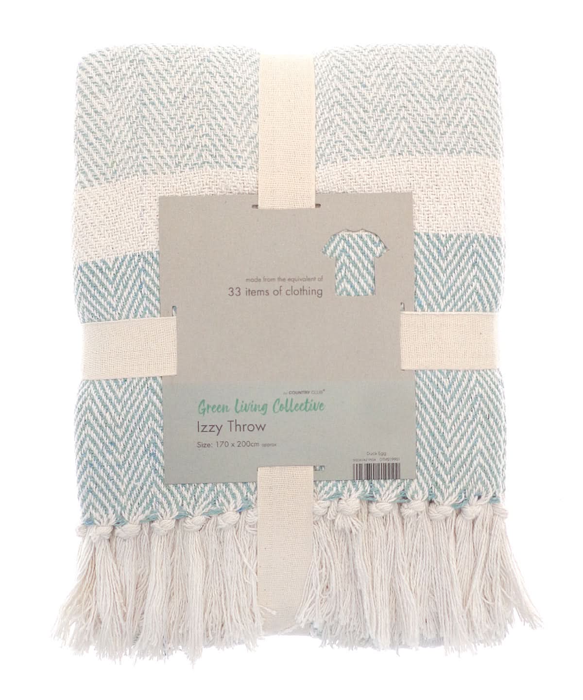 Home & Living Izzy recycled throw HL208 - Duck Egg One size - Customisable Blanket