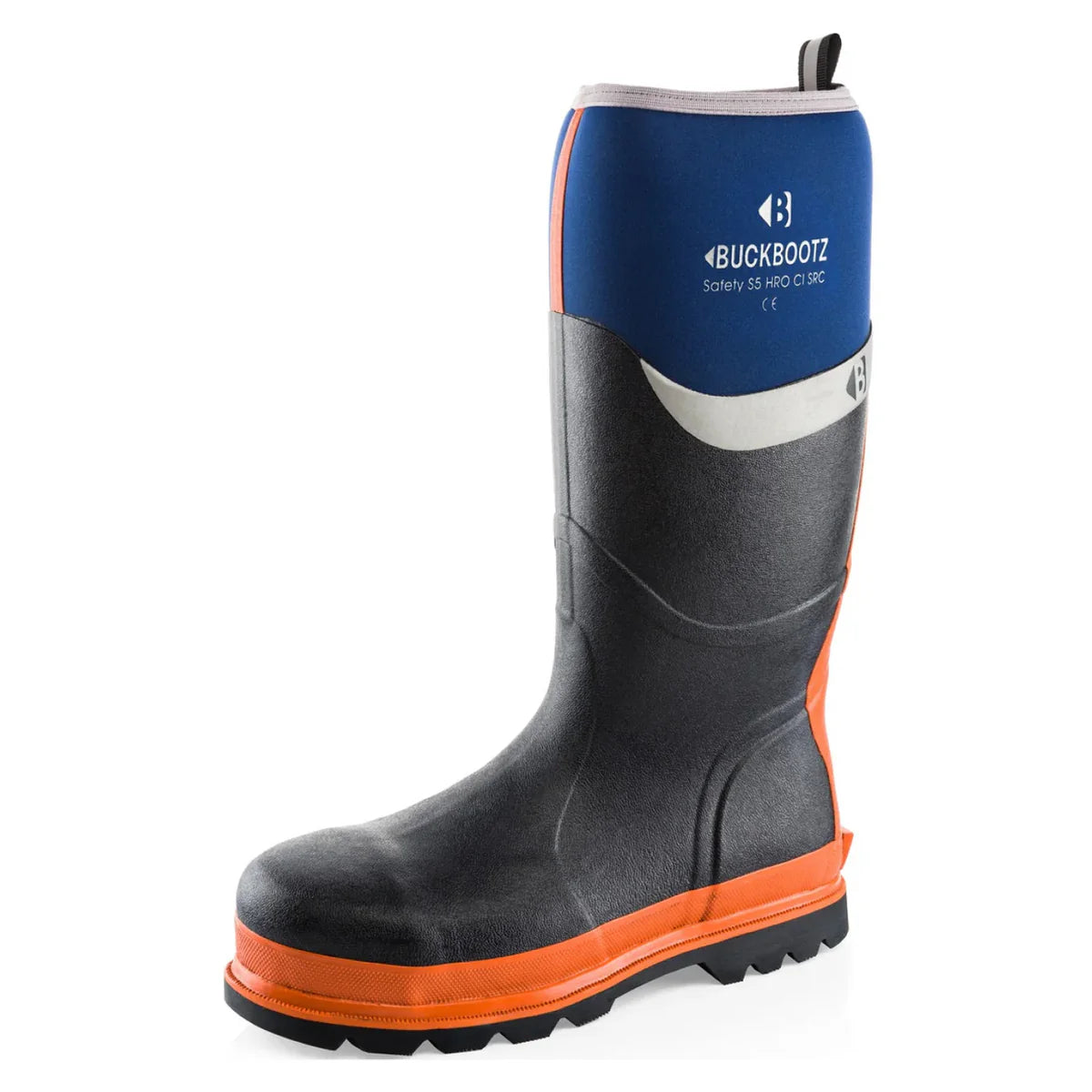 BuckBootz Insulated Safety Wellington Boots - BBZ6000 - Black Orange - Customisable Wellingtons