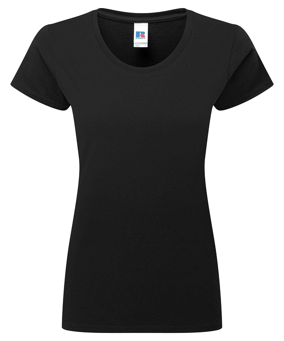 Russell Short Sleeve Europe Womens authentic classic t shirt J180F - Black - Customisable T-Shirts