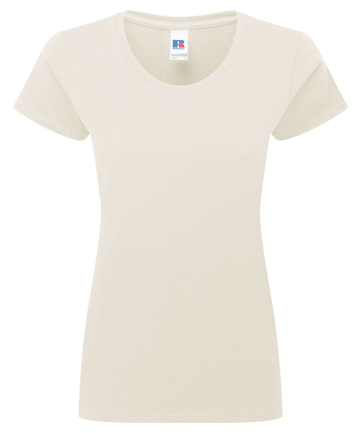 Russell Short Sleeve Europe Womens authentic classic t shirt J180F - Natural - Customisable T-Shirts