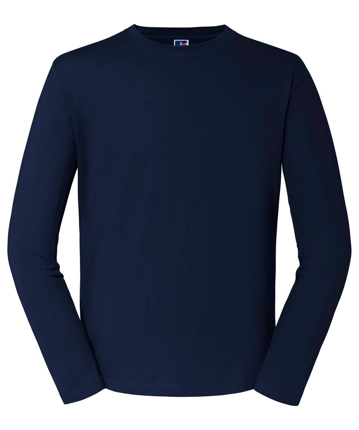 Russell Short Sleeve Europe Classic long sleeve T J180L - French Navy - Customisable T-Shirts