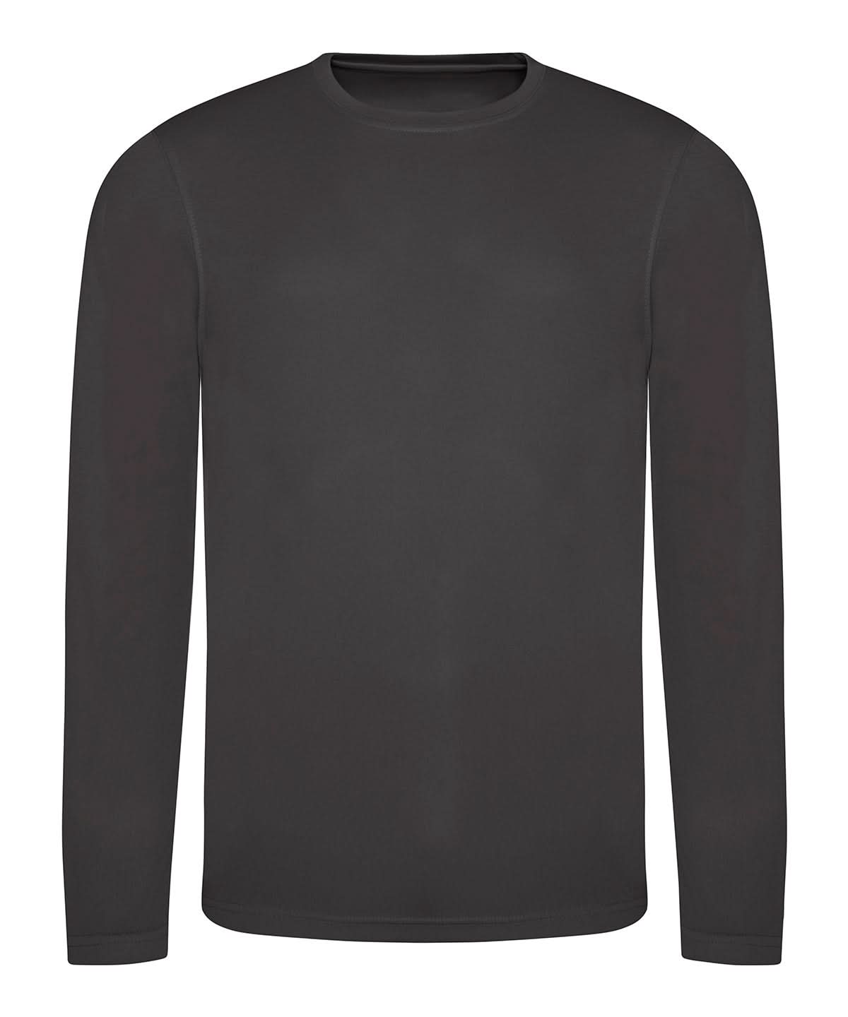 AWDis Just Cool Long sleeve cool T JC002 - Charcoal - Customisable T-Shirts